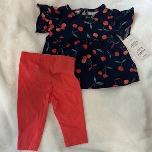 Just One You 2-piece set cherry shirt and pants